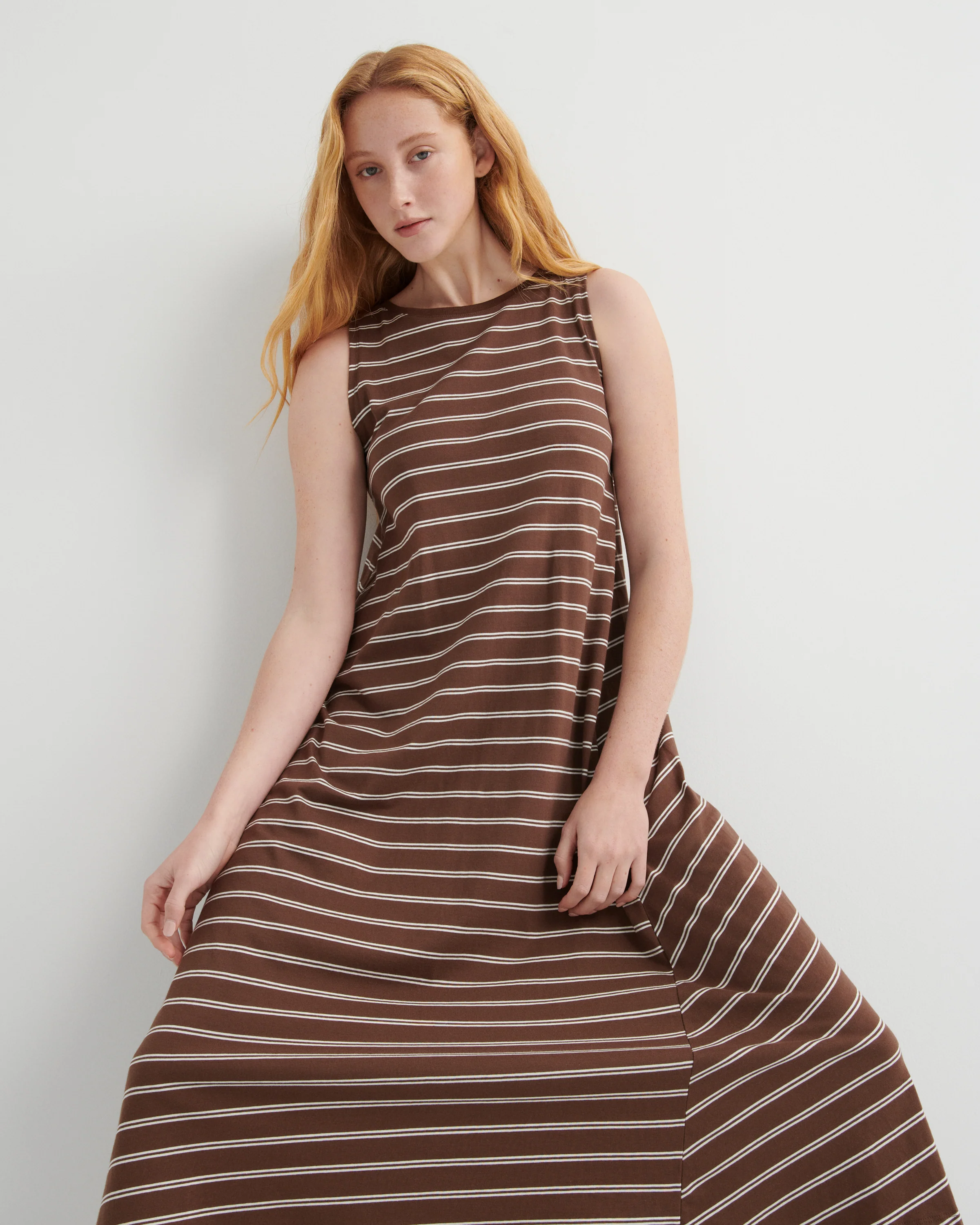 Tank Swing Dress - Brown Stripe - Image 5