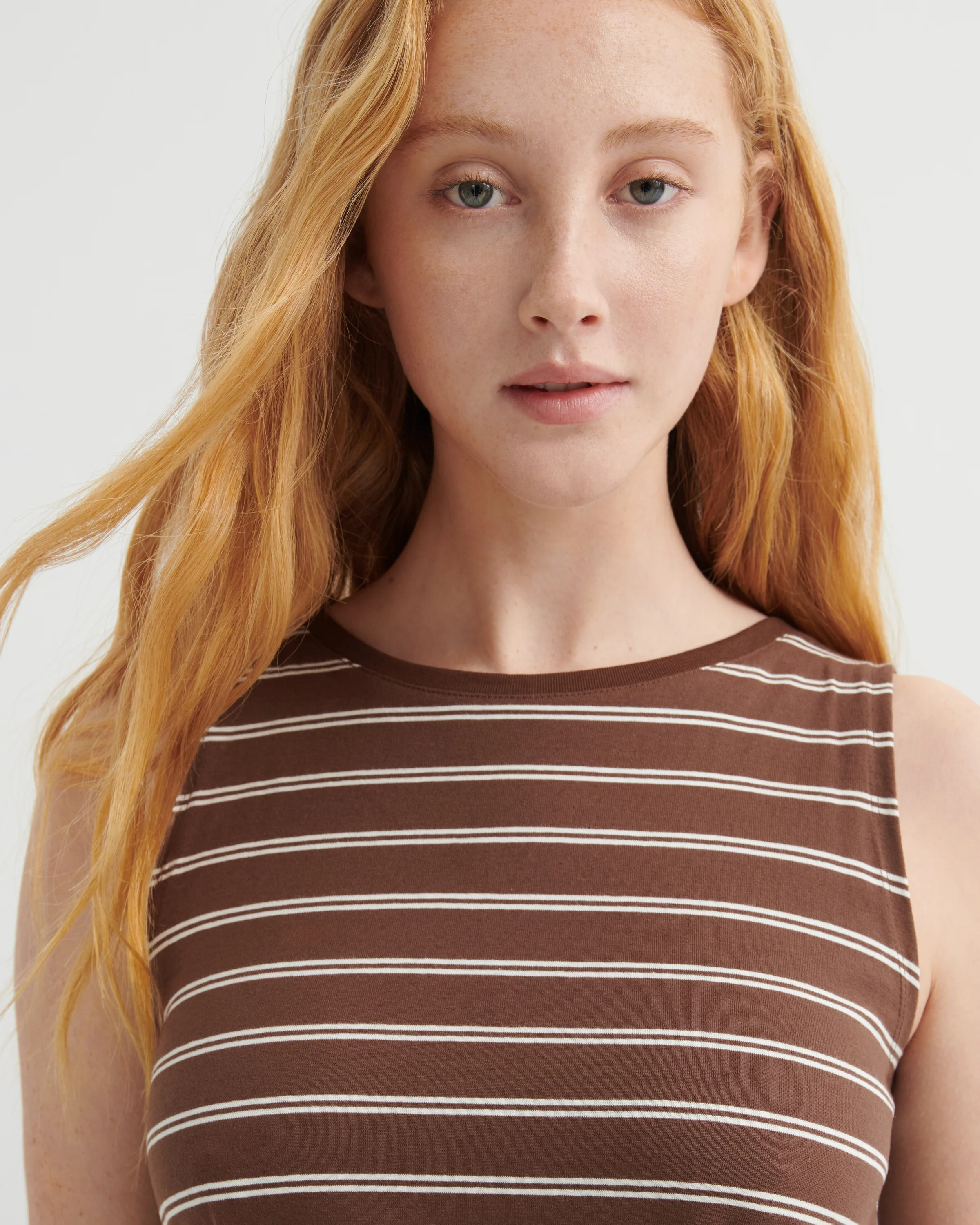 Tank Swing Dress - Brown Stripe - Image 6