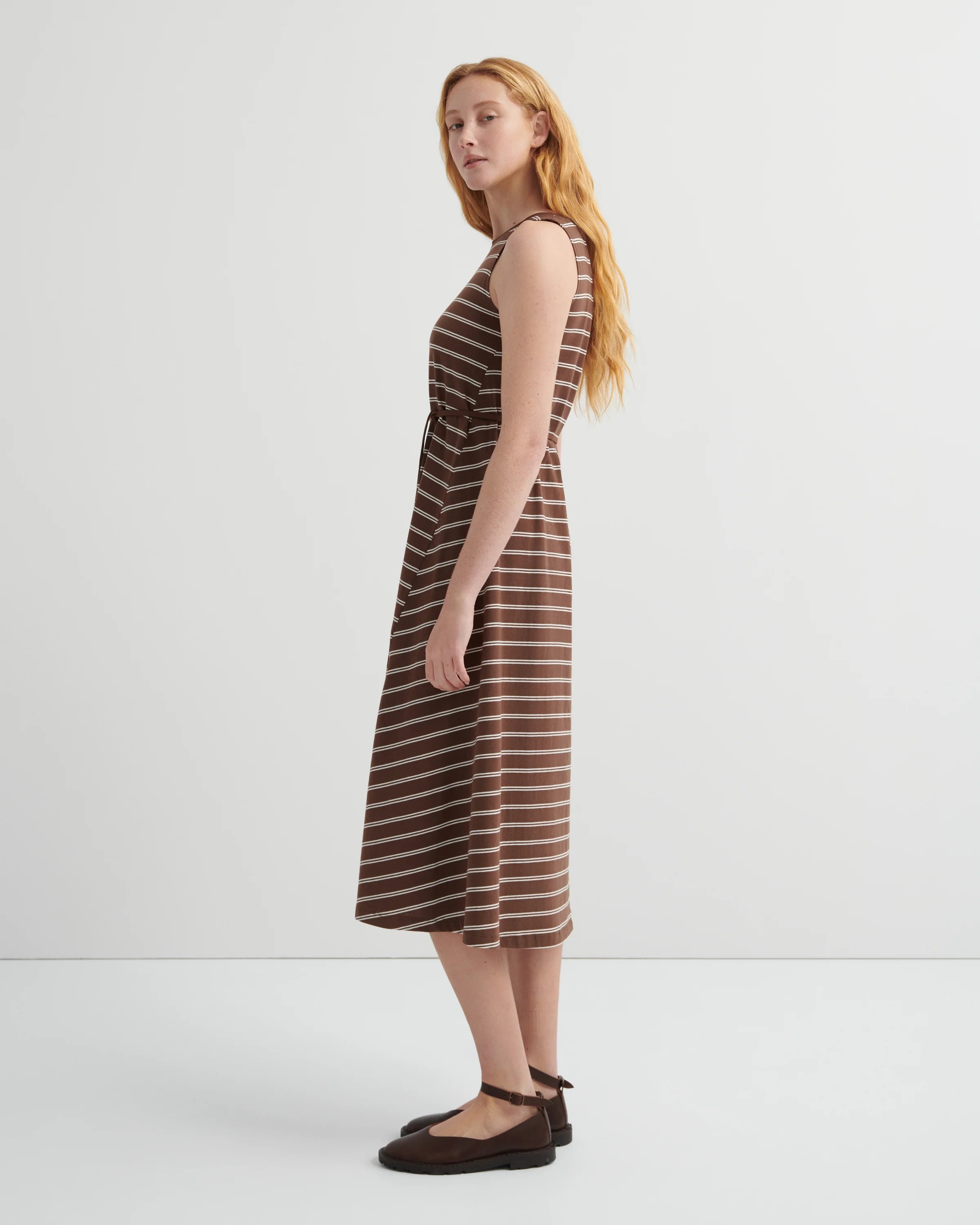 Tank Swing Dress - Brown Stripe - Image 7
