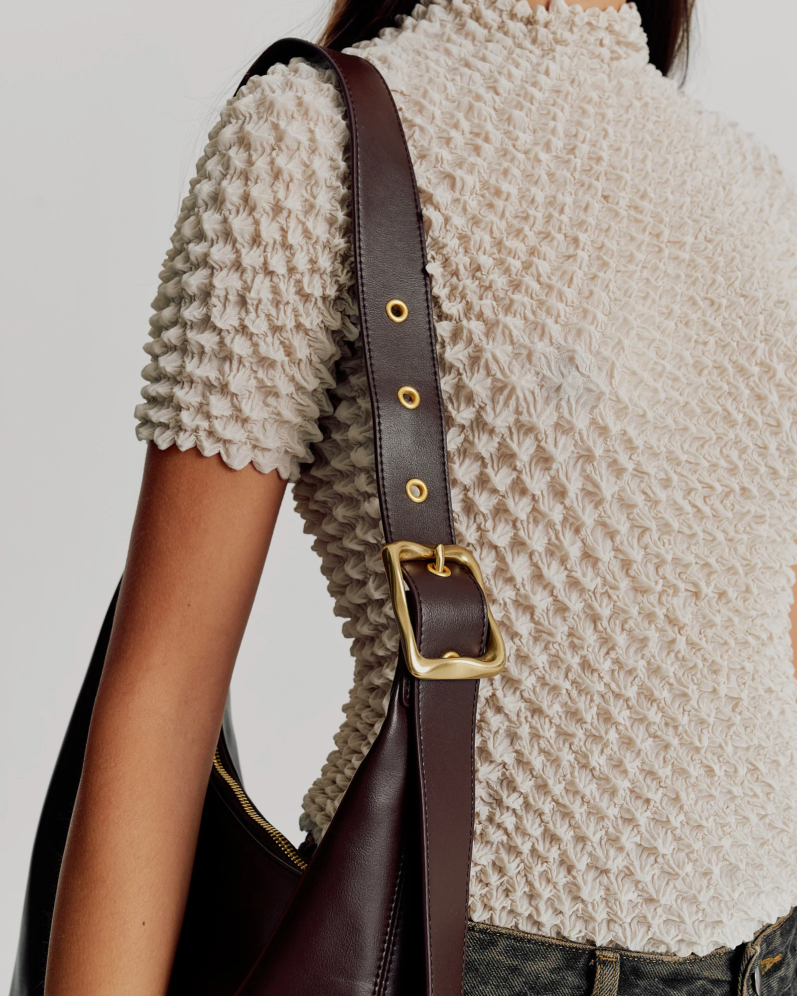Large Everyday Croissant Bag - Chocolate - Image 3