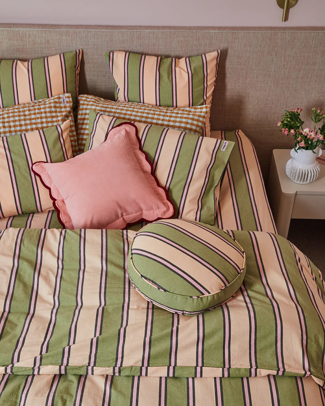 Carnival Stripe Round Cushion - Image 2