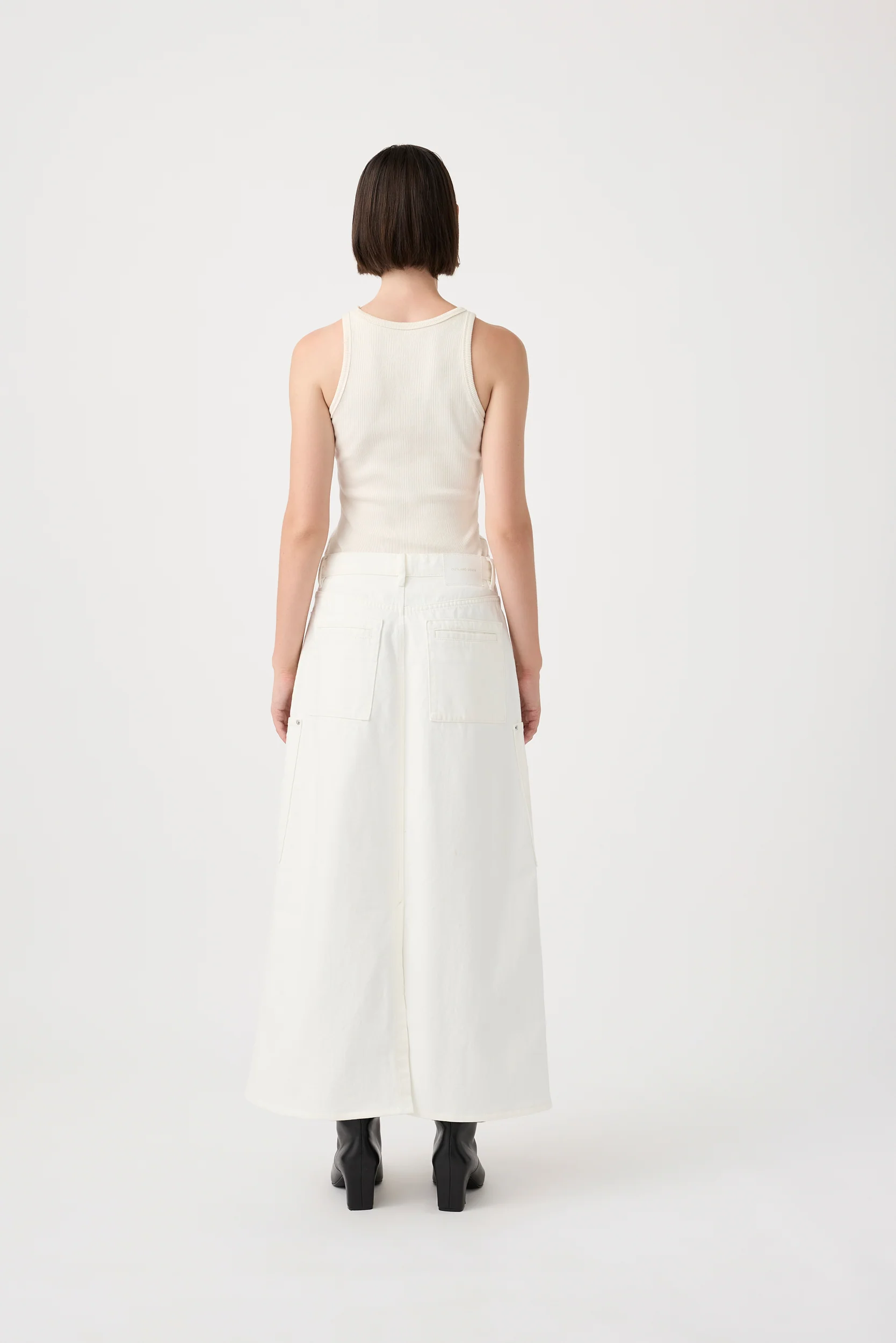 Deni Maxi Denim Skirt - White - Image 6