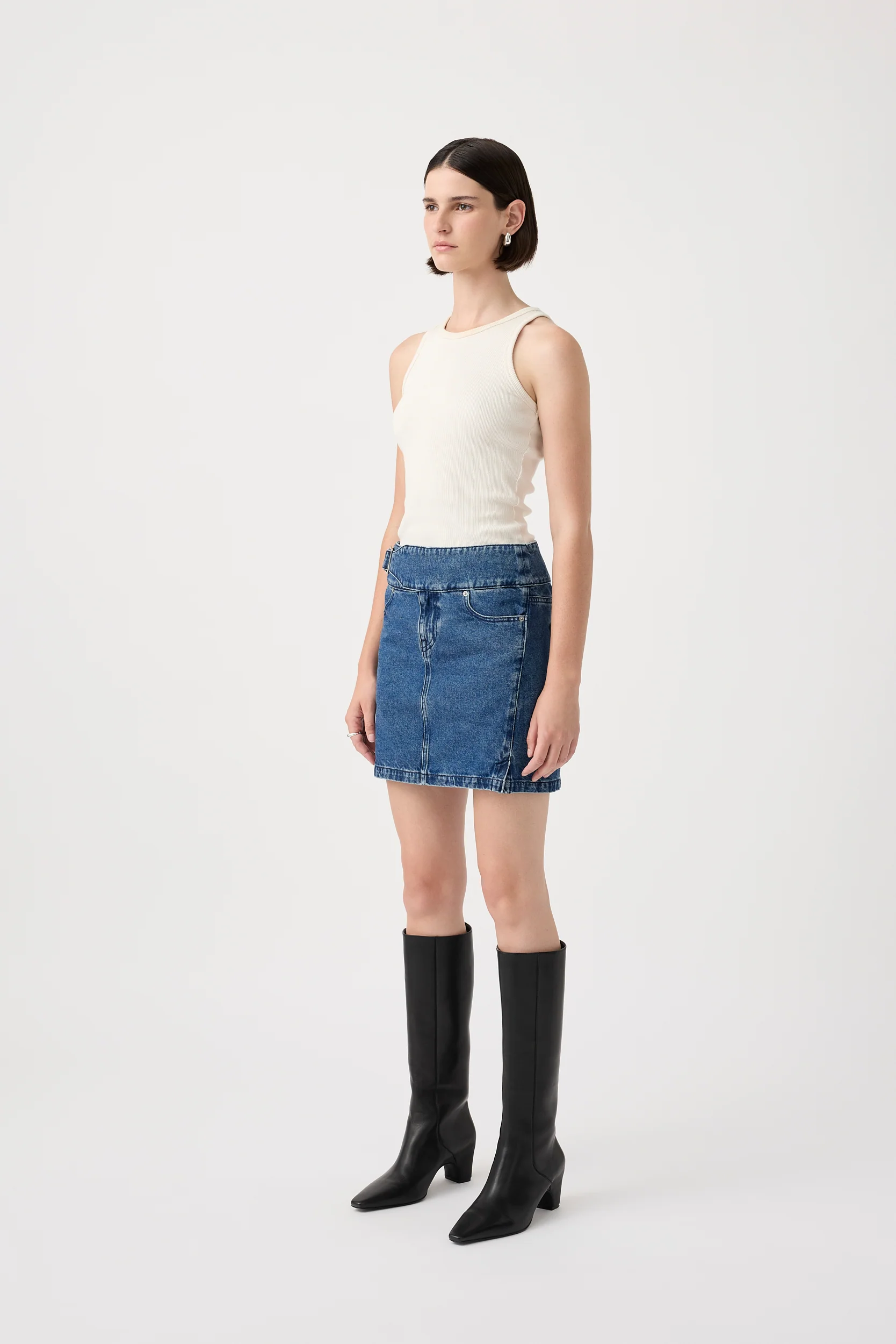Marine Denim Mini Skirt - Dusk - Image 4