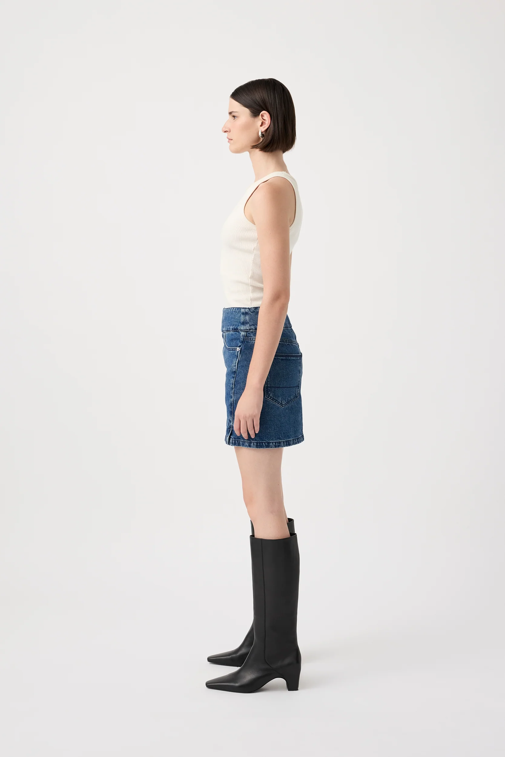 Marine Denim Mini Skirt - Dusk - Image 5