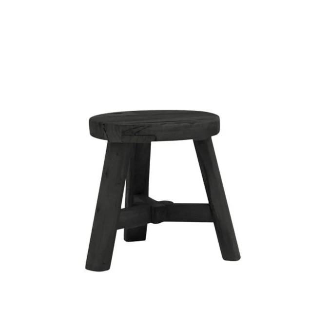 Parq Round Footstool - Black