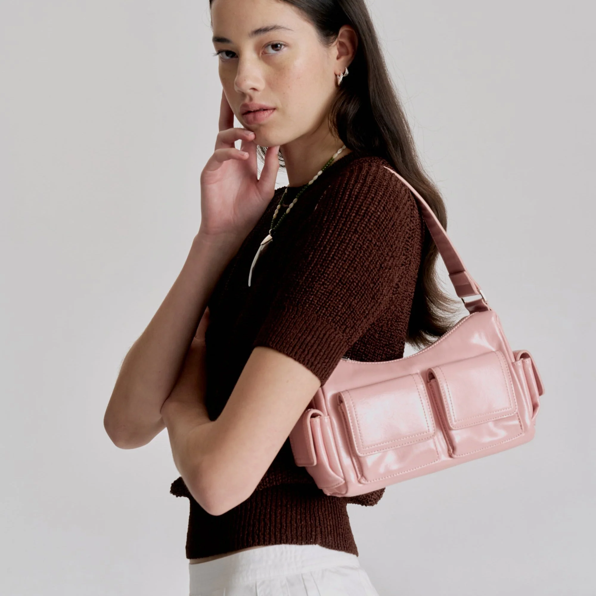 Rae Mini Pocket Bag - Baby Pink - Image 2