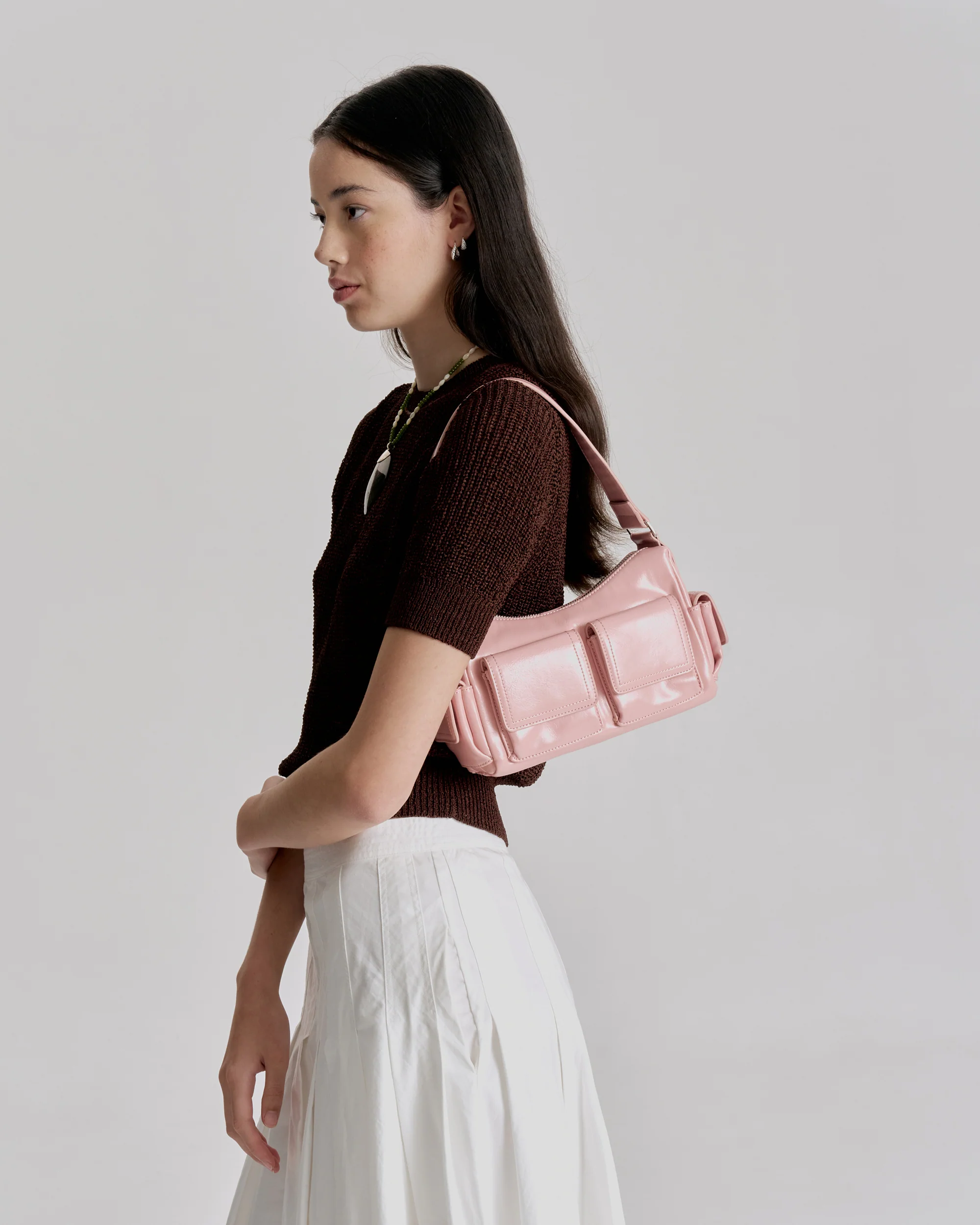 Rae Mini Pocket Bag - Baby Pink - Image 3