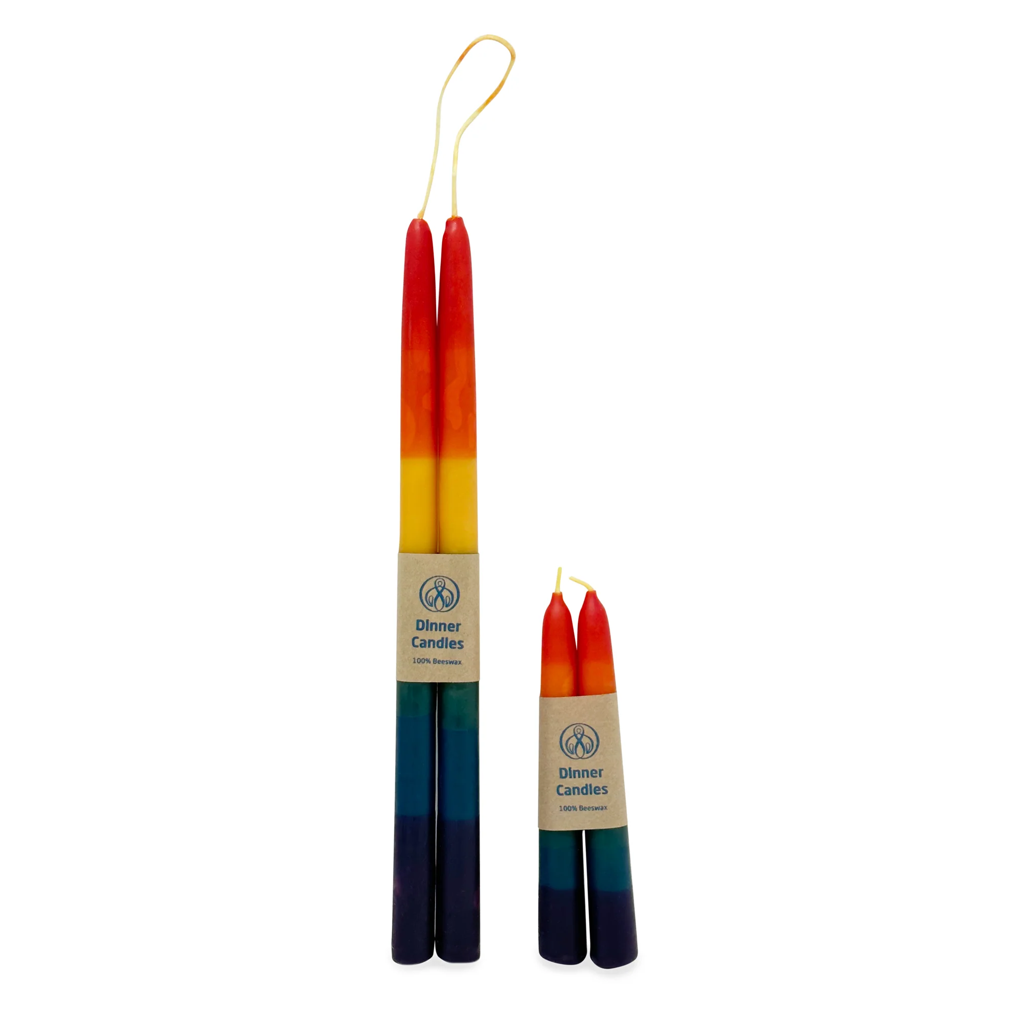Rainbow Beeswax Dinner Candles