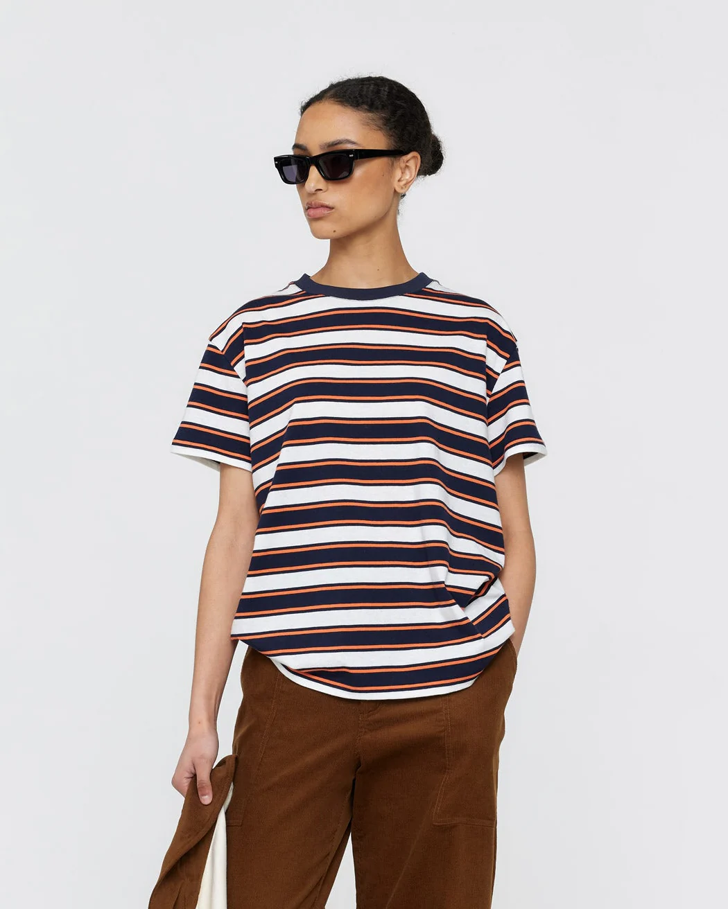 Aiden Stripe Tee - Ink & Cream