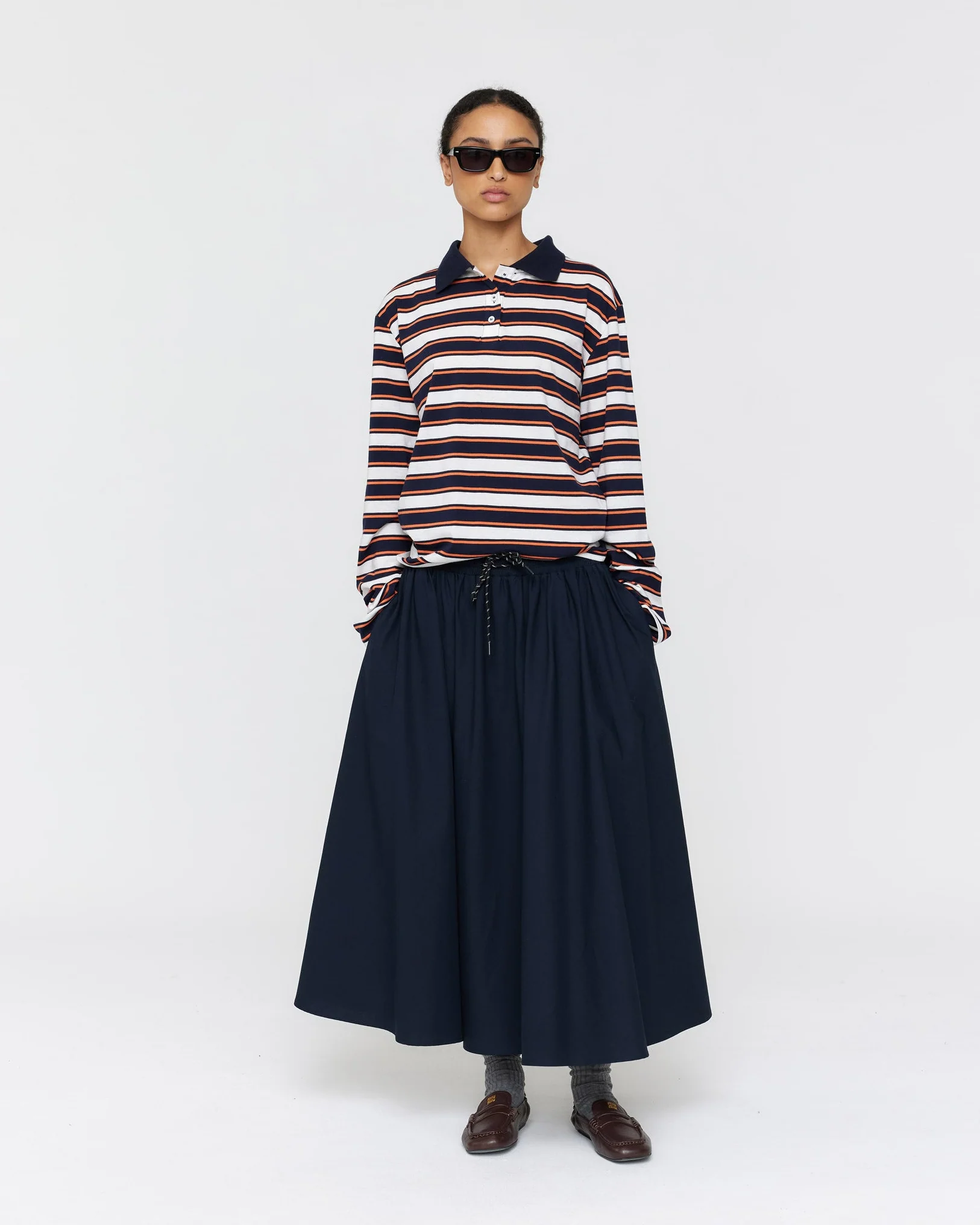 Alonso Stripe Polo - Ink & Cream - Image 4