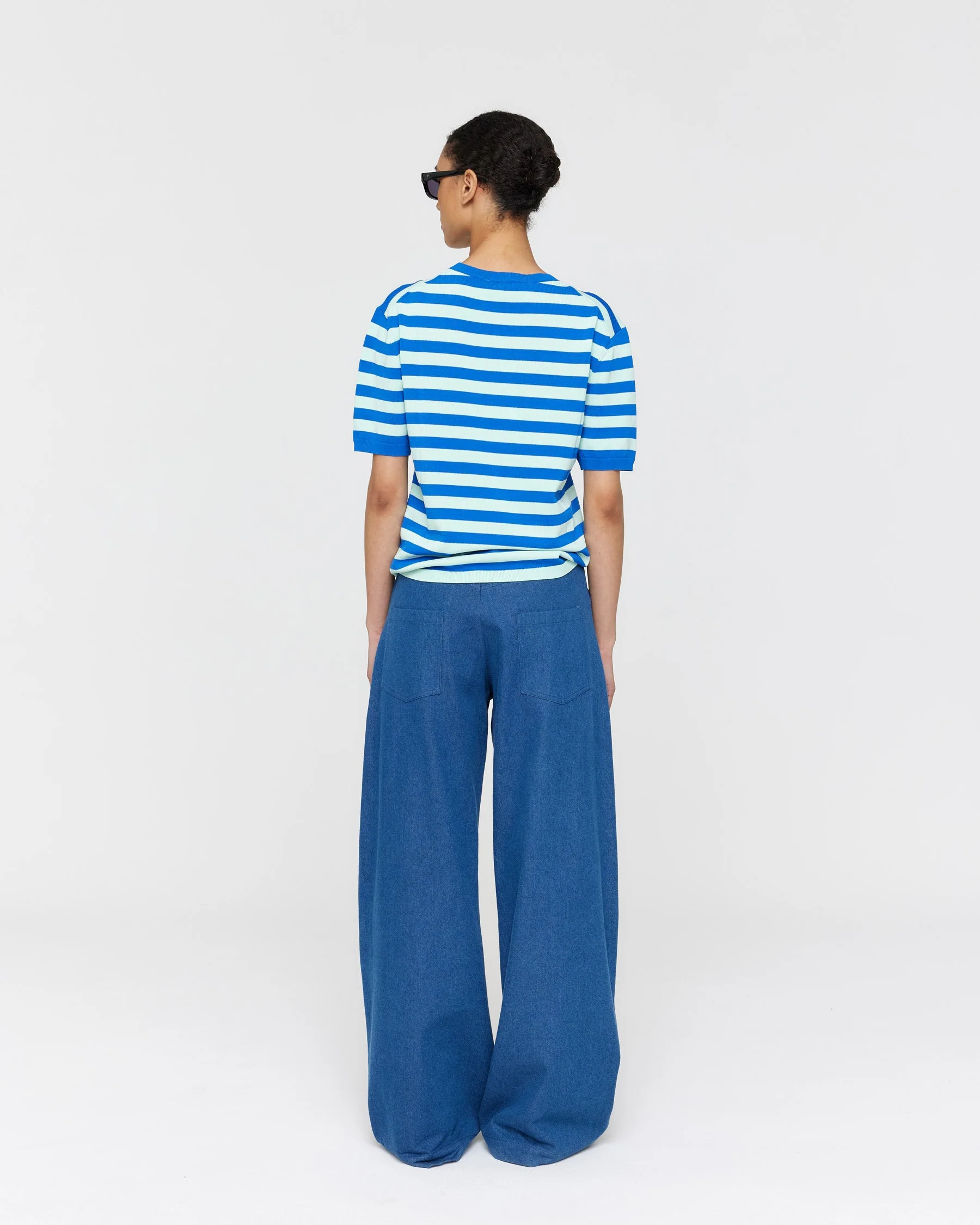 Francisco Knit Tee - Mint & Cobalt - Image 4