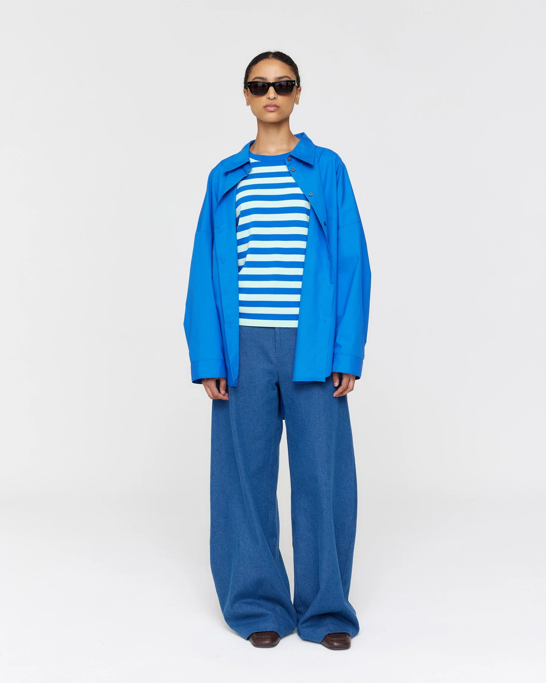 Francisco Knit Tee - Mint & Cobalt - Image 5