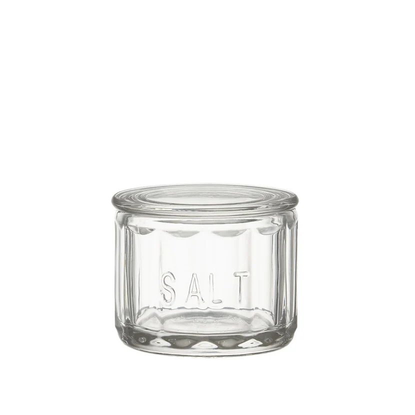 Glass Salt Pot with Wooden Scoop