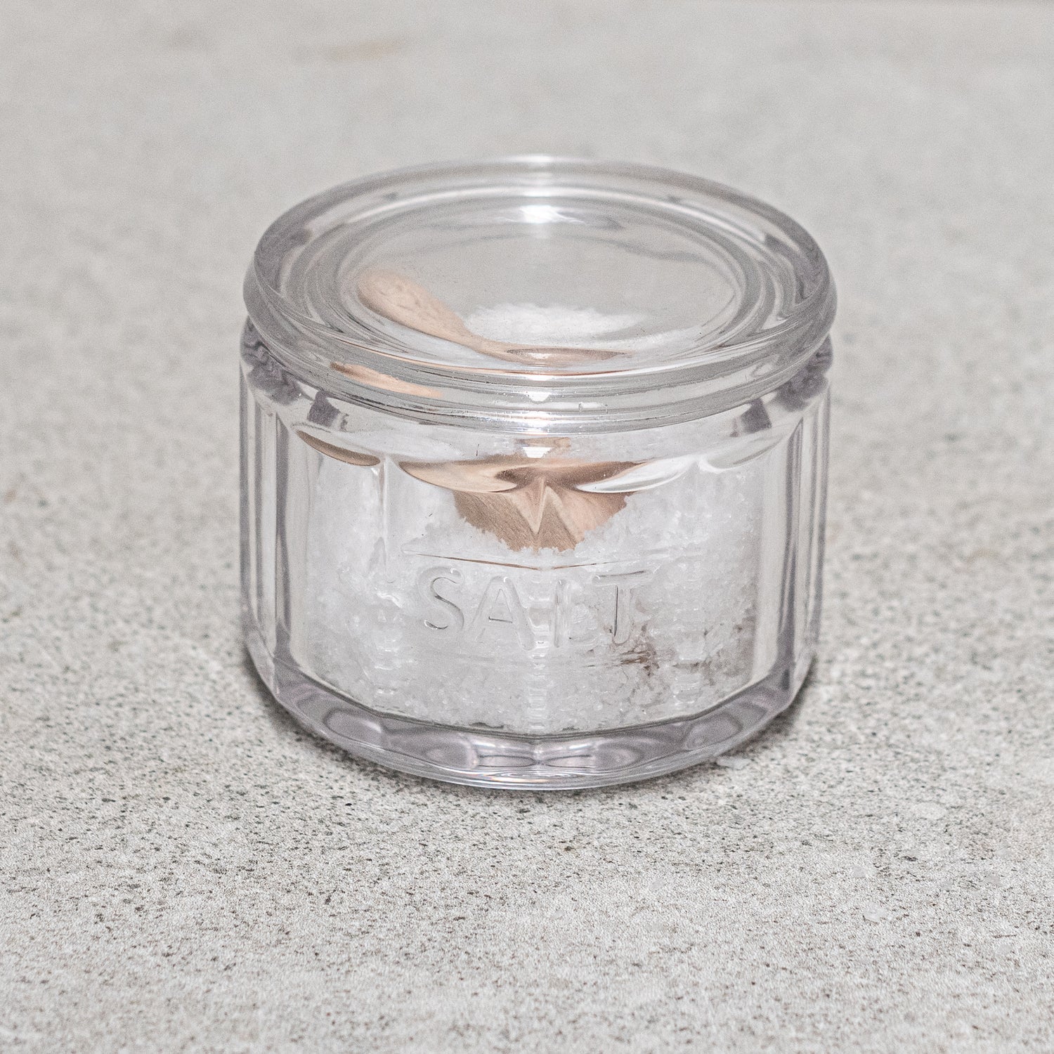 Glass Salt Pot with Wooden Scoop - Image 3