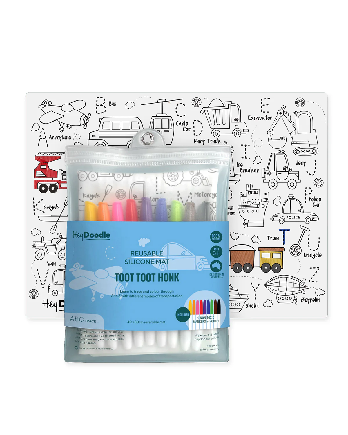 Silicone Drawing Mat - Toot Toot Honk