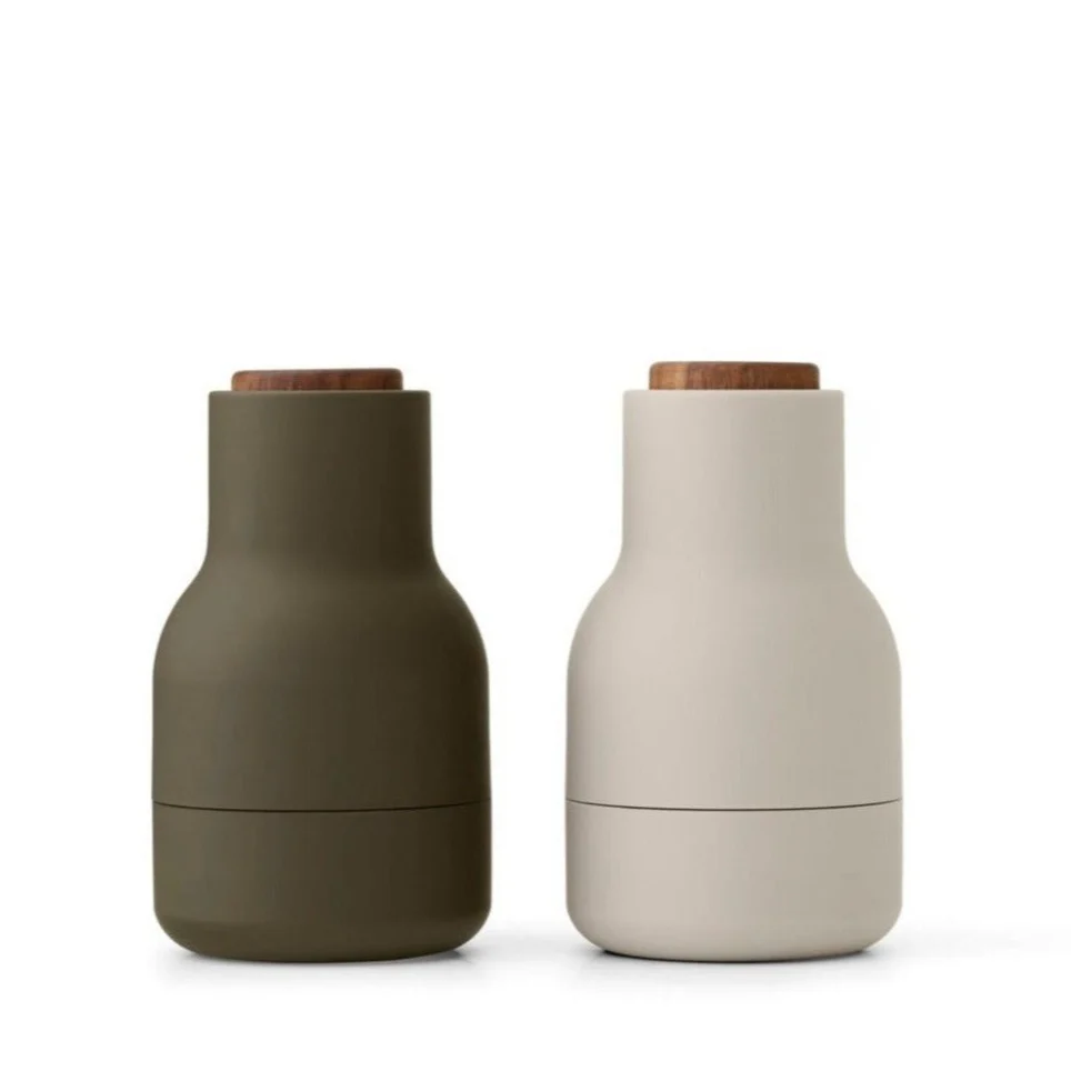 Small Salt & Pepper Grinders - Beige & Green