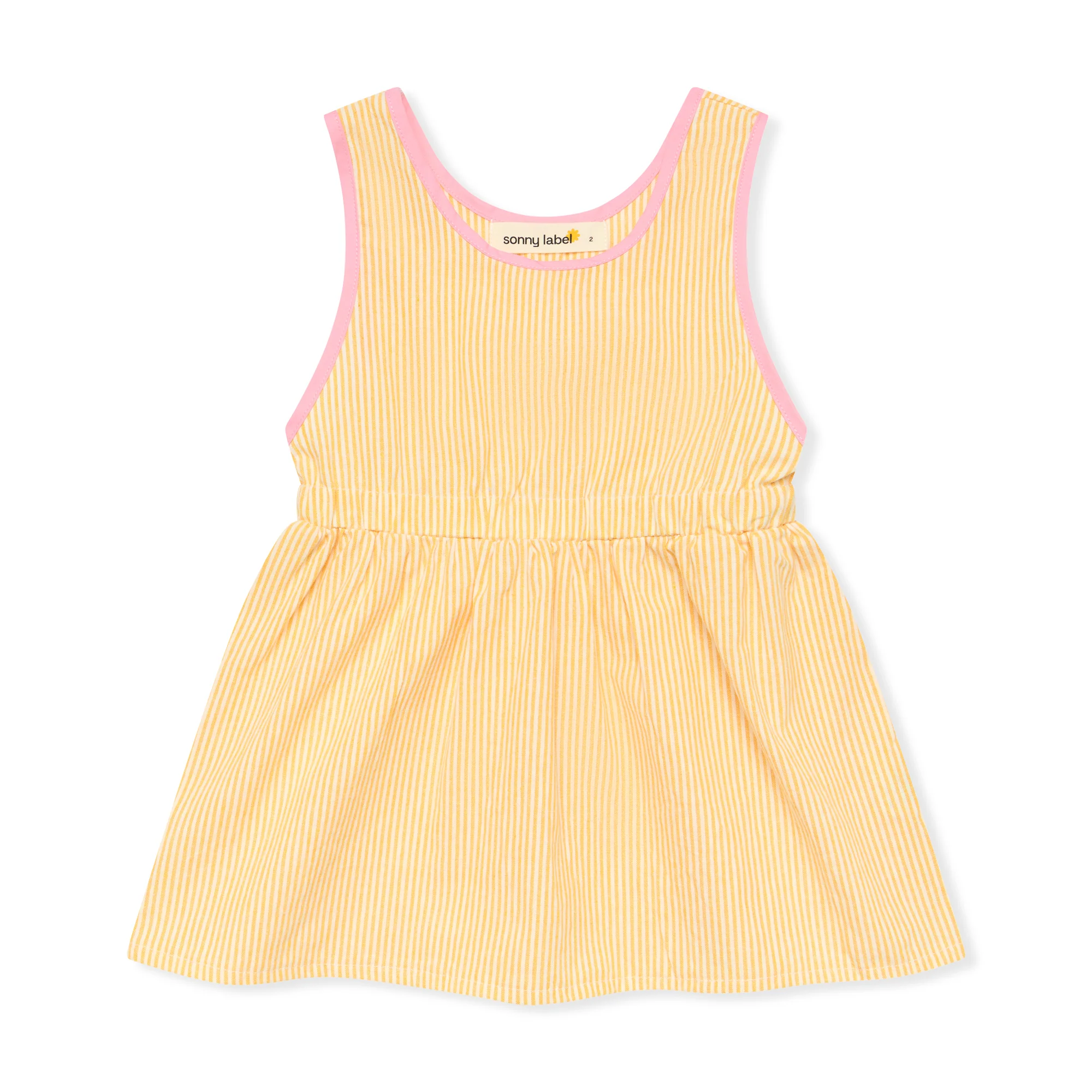 Stripe Pinafore Dress - Yellow