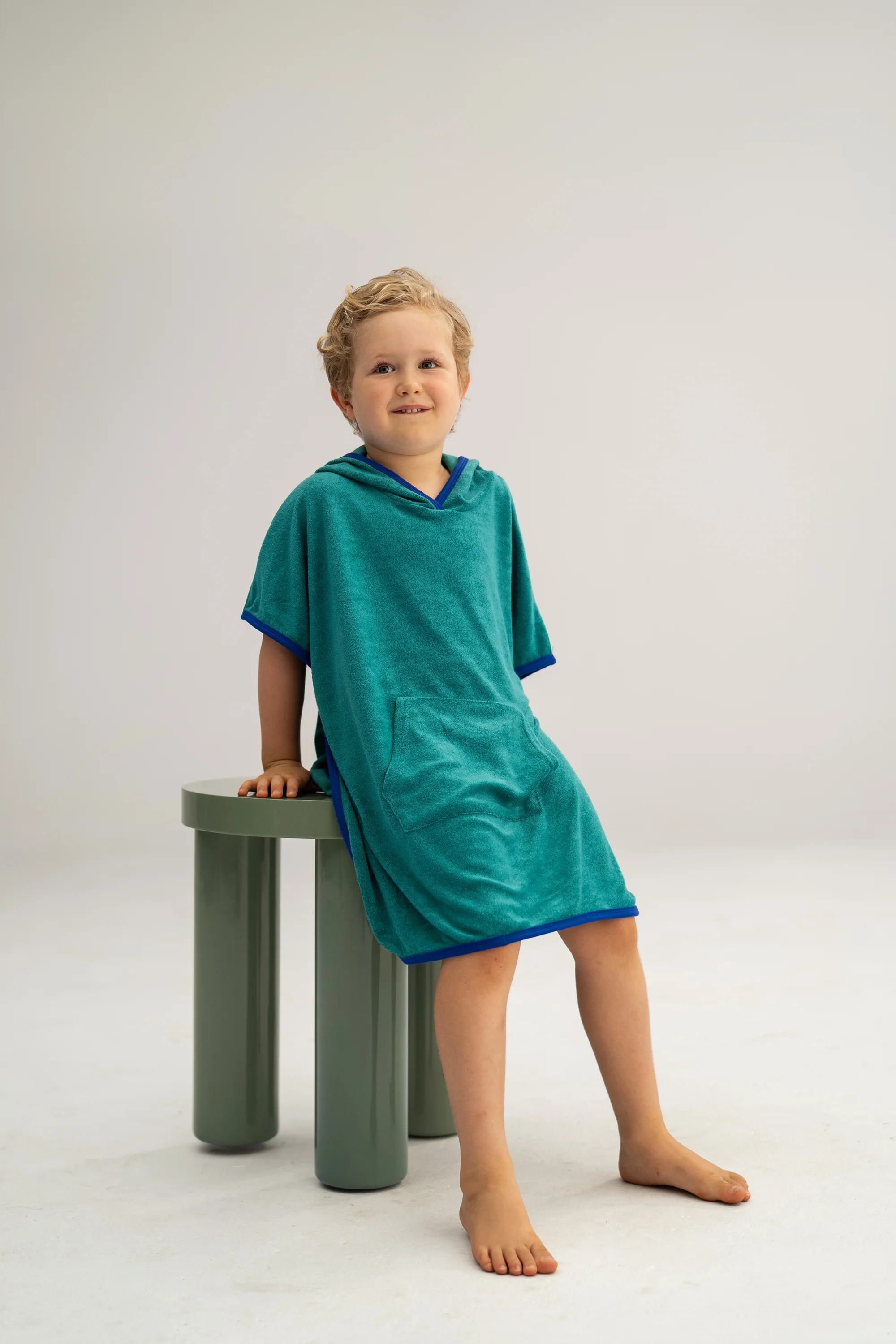 Terry Poncho - Teal - Image 3