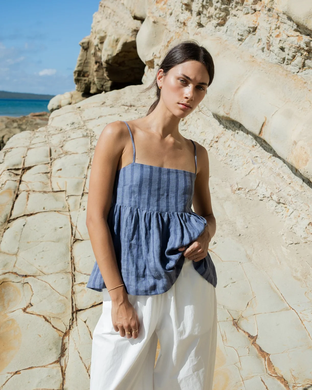 Go To Top - Denim Stripes