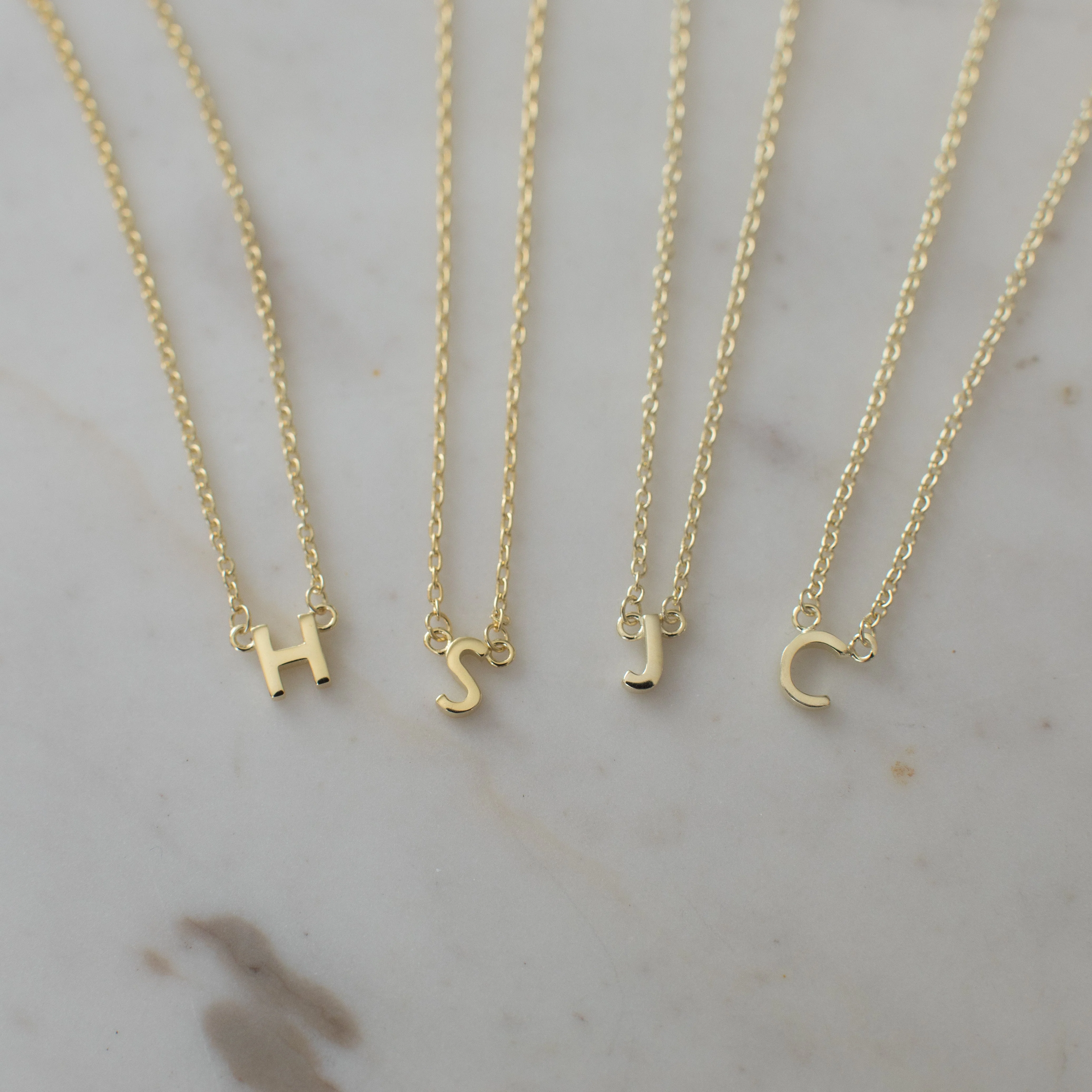 Little Letter Necklace - Gold - Image 3