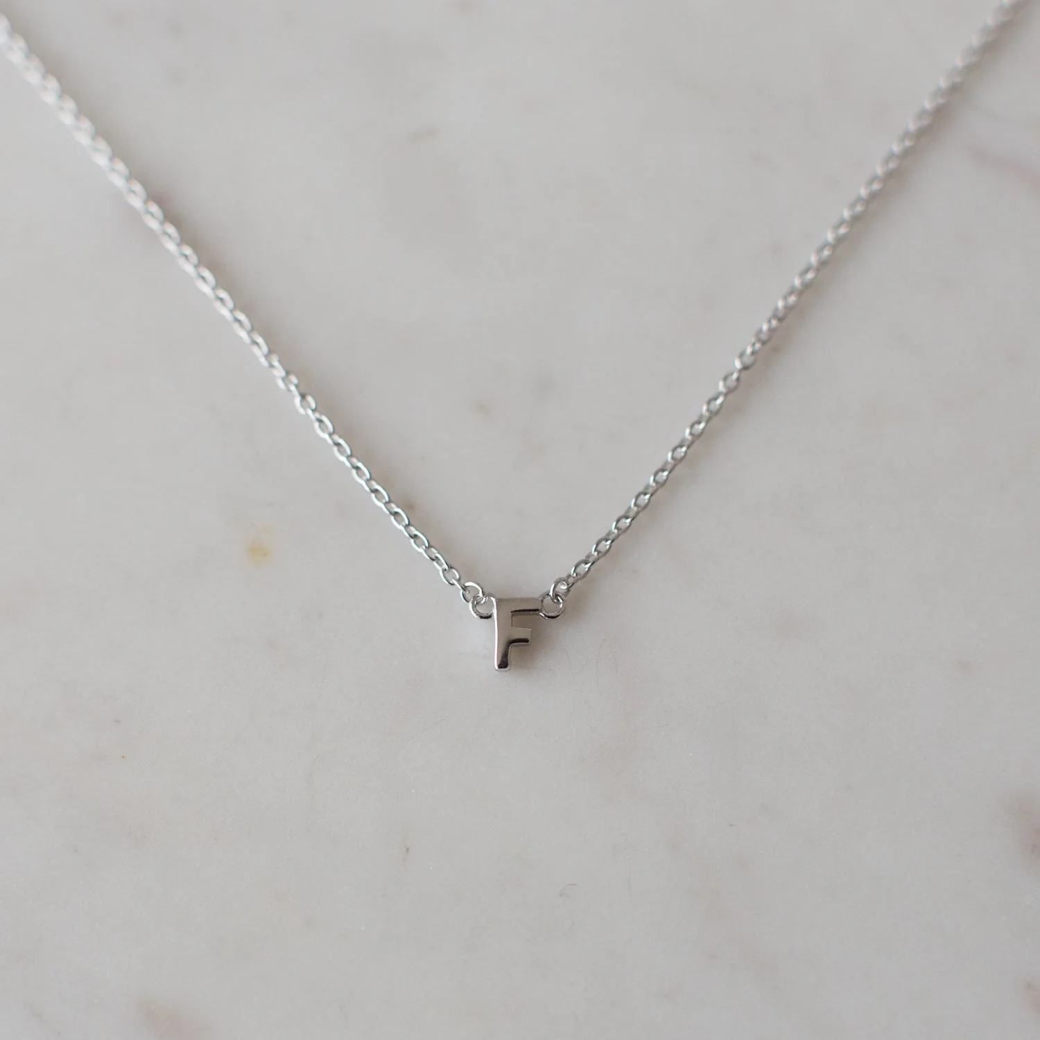 Little Letter Necklace - Silver - Image 3