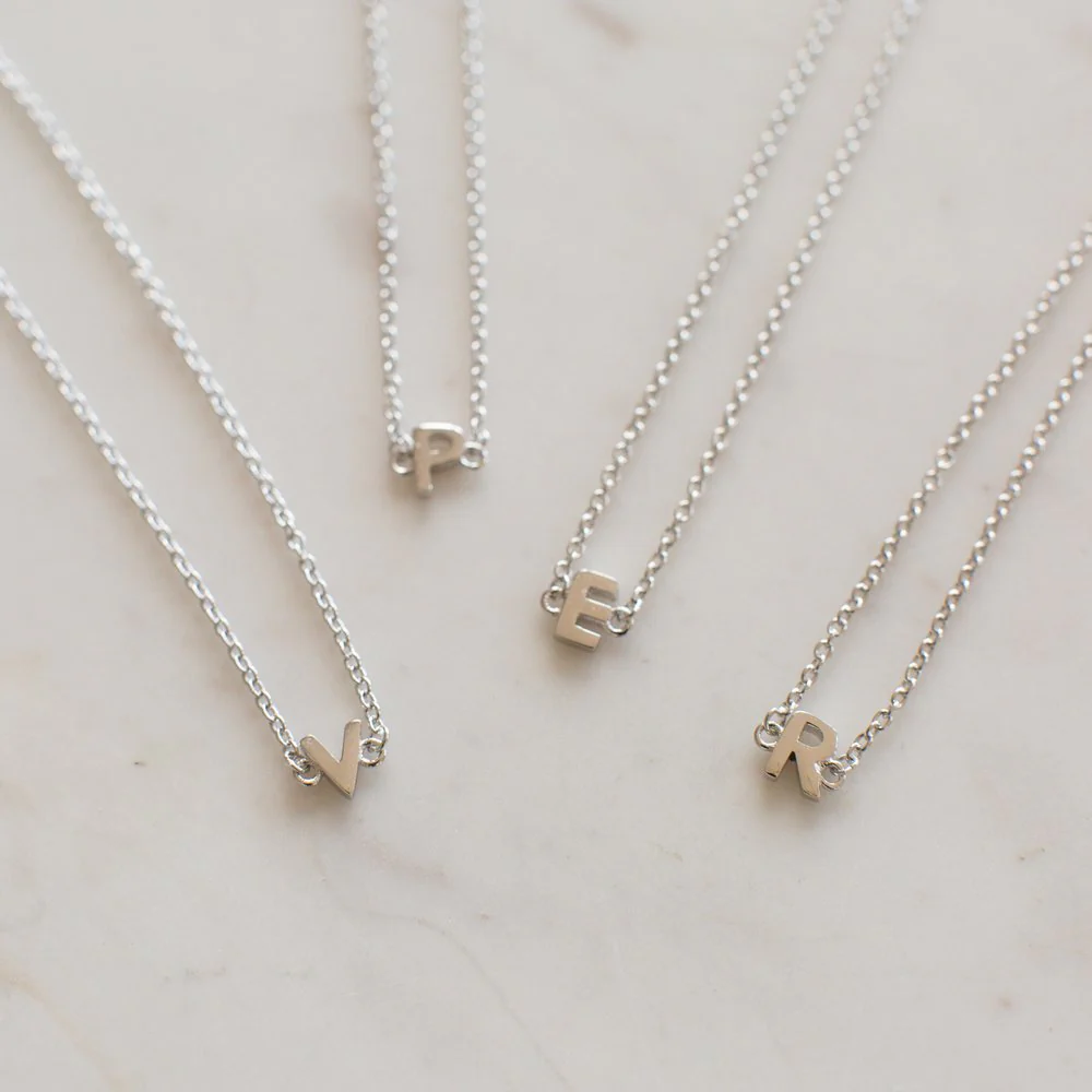 Little Letter Necklace - Silver - Image 4
