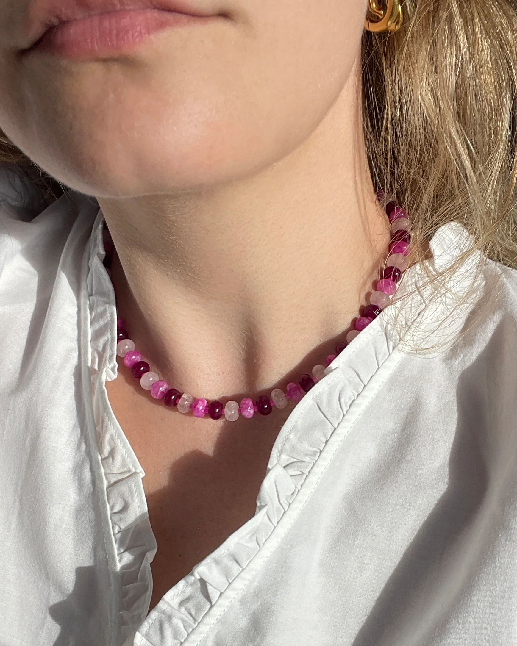Raspberry Gemstone Necklace - Image 2