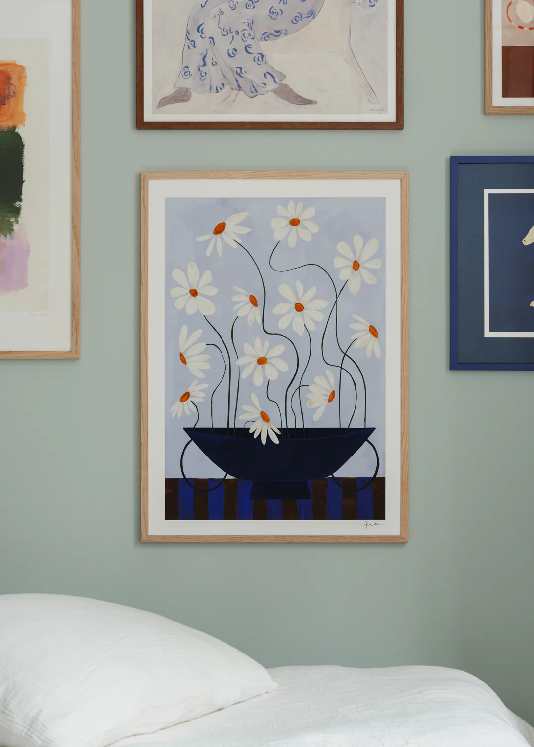 Print - Daisies in Blue Vase - Image 2