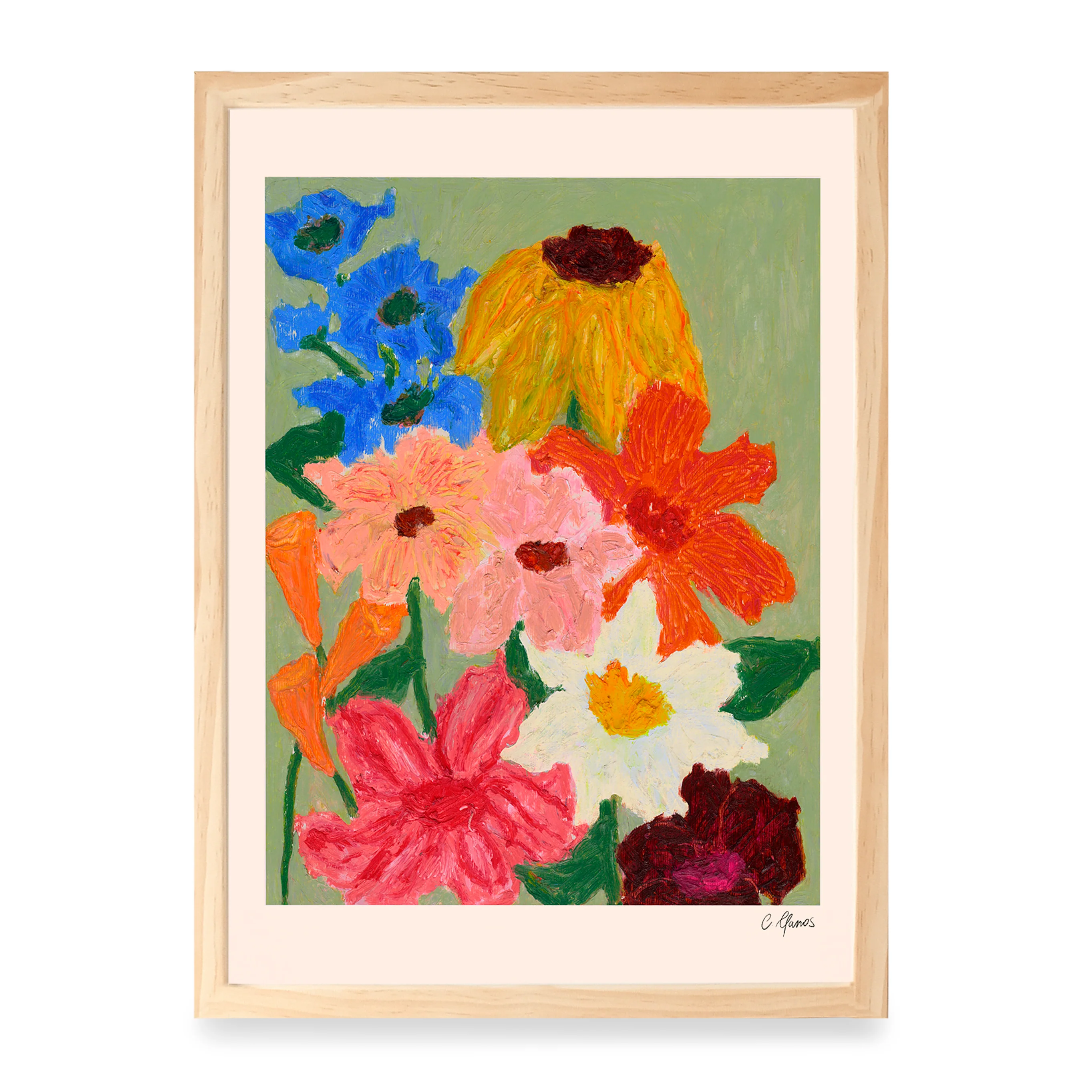 Print - Flowers on Sage Green - Image 5
