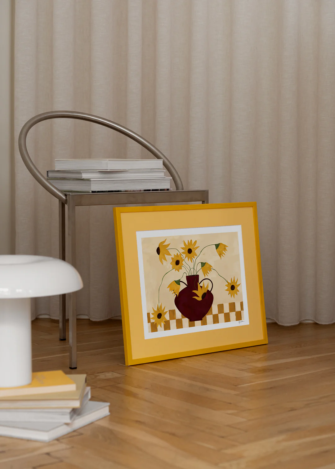 Print - Sunflowers in Burgundy Vase - Image 2