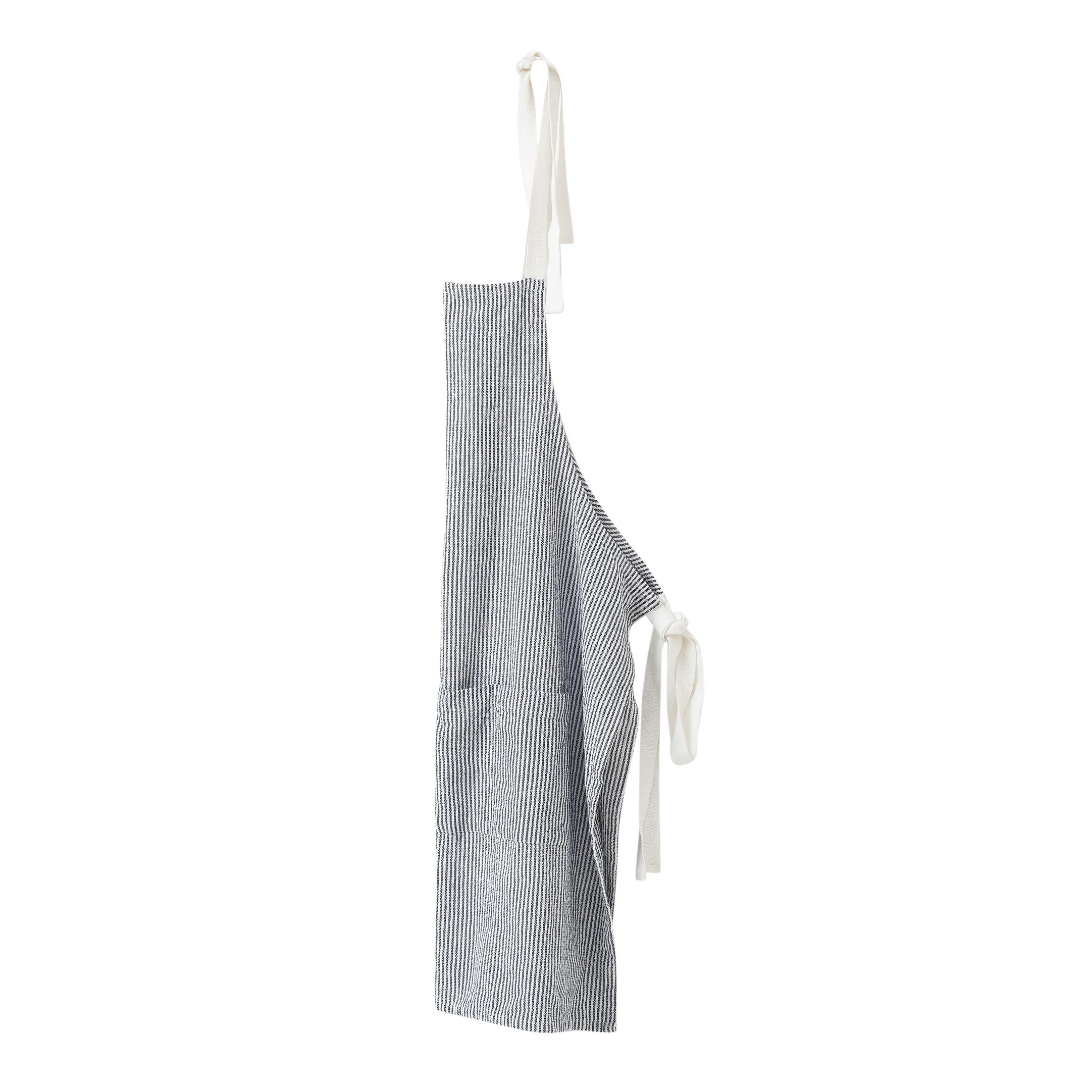 Washed Cotton Apron - Navy Stripe