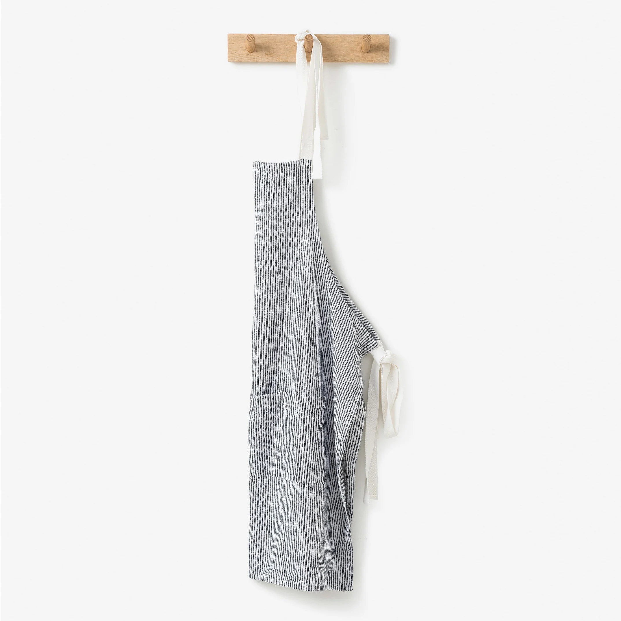 Washed Cotton Apron - Navy Stripe - Image 2