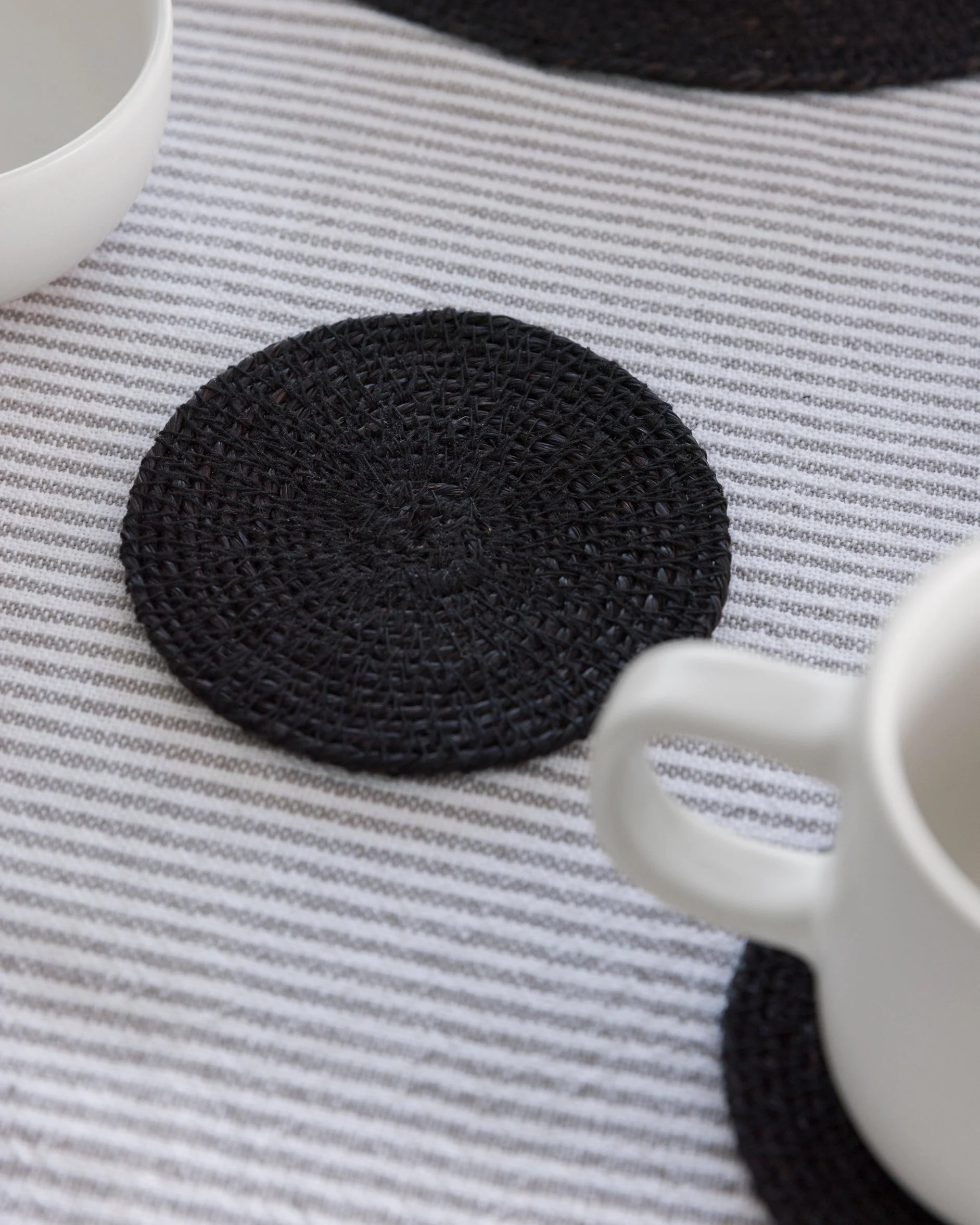 Woven Coaster Set - Black - Image 2