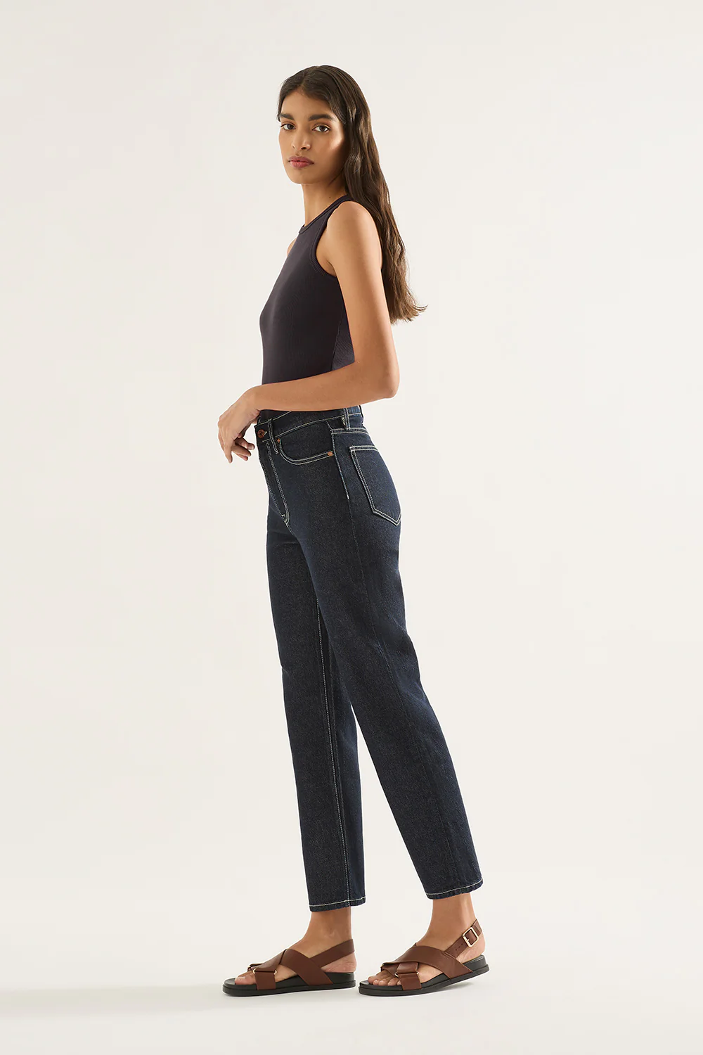 Zoe High Rise Straight Crop Jean - Rinse - Image 3