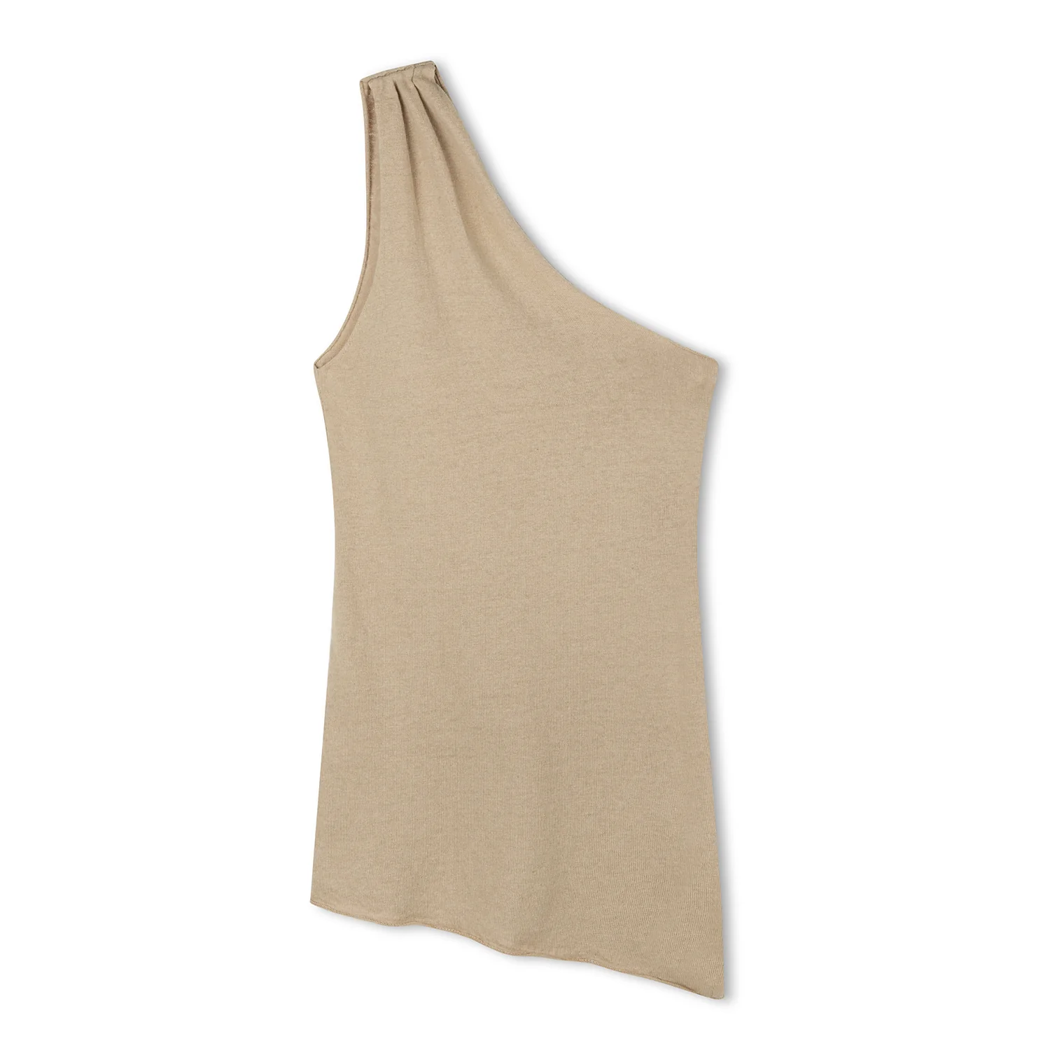 Camel Asymmetric Knit Top - Image 2