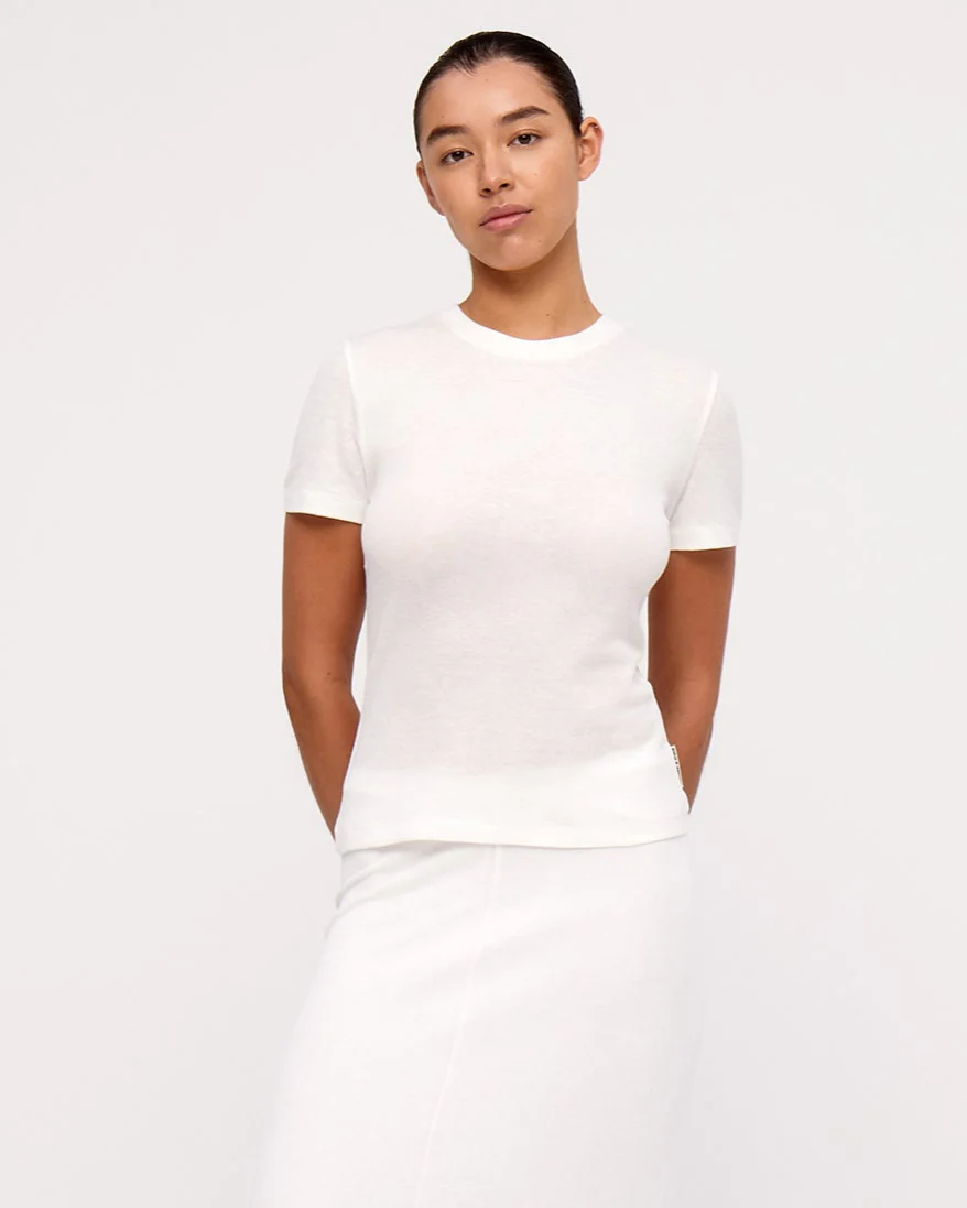 Rib Hemp T-Shirt - White