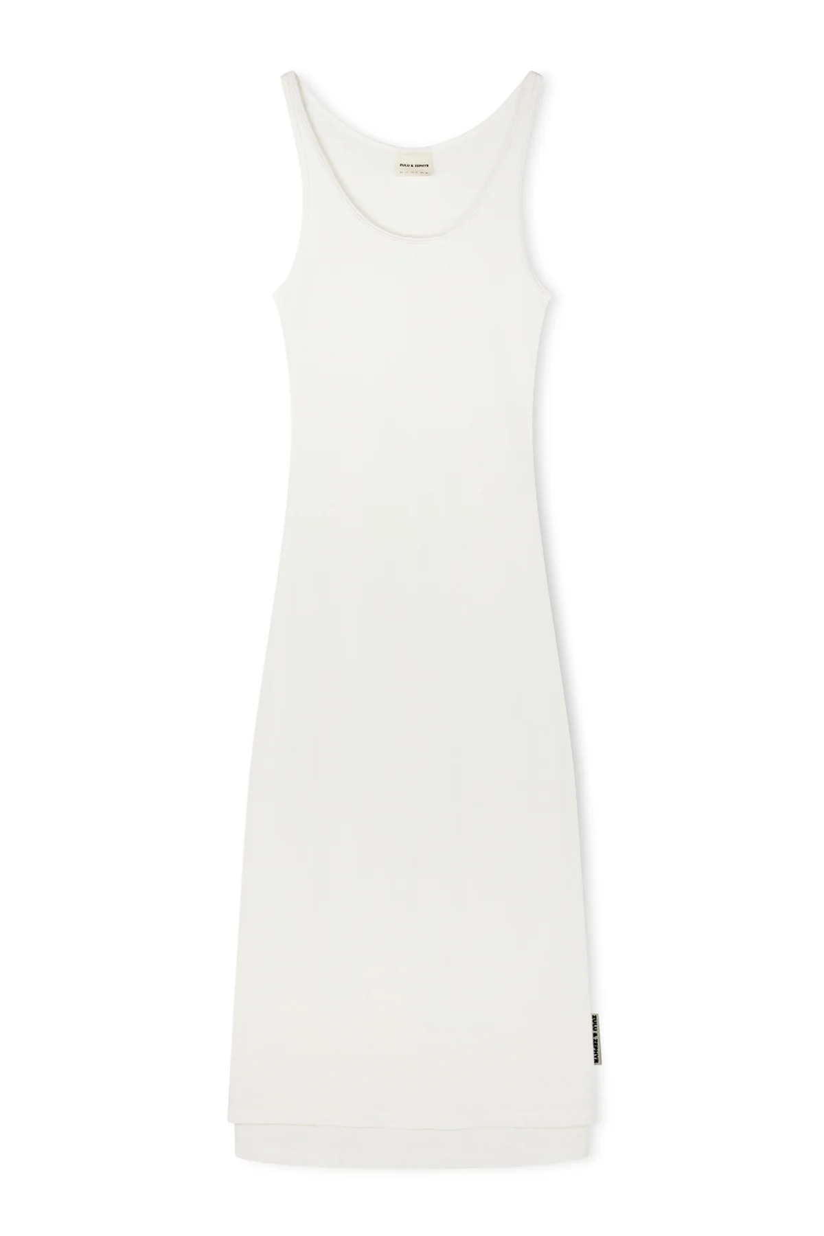 Rib Hemp Midi Dress - White - Image 5