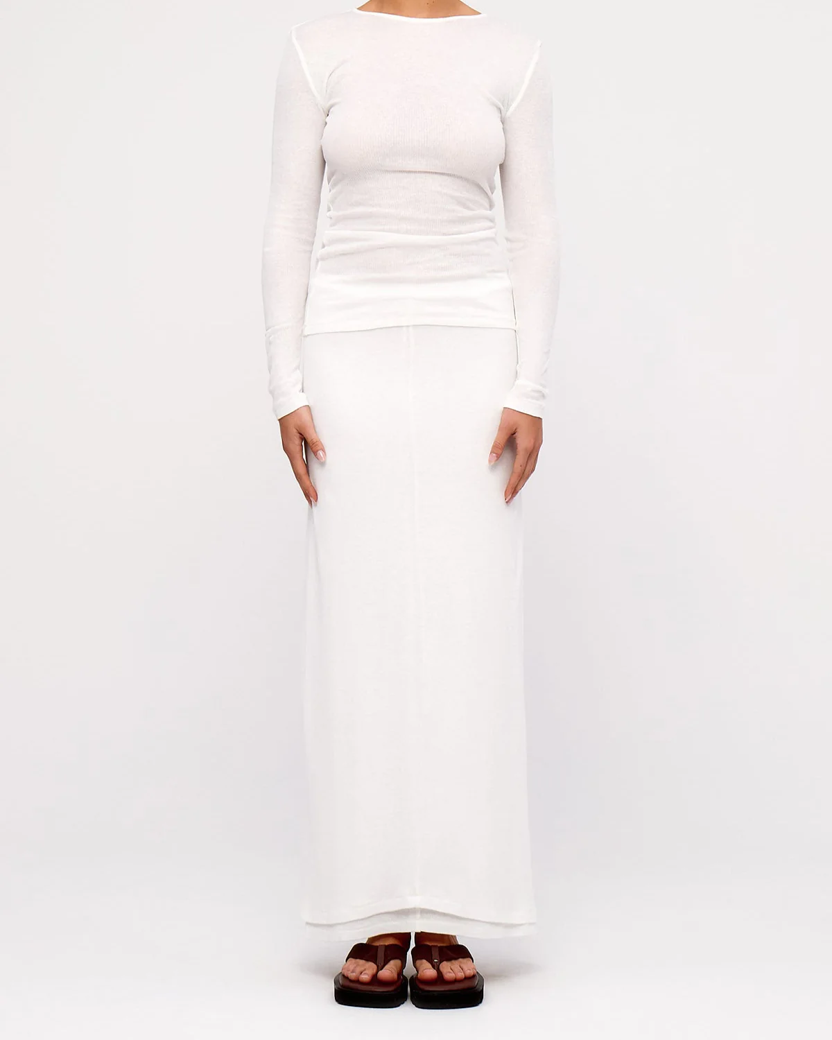 Rib Hemp Skirt - White