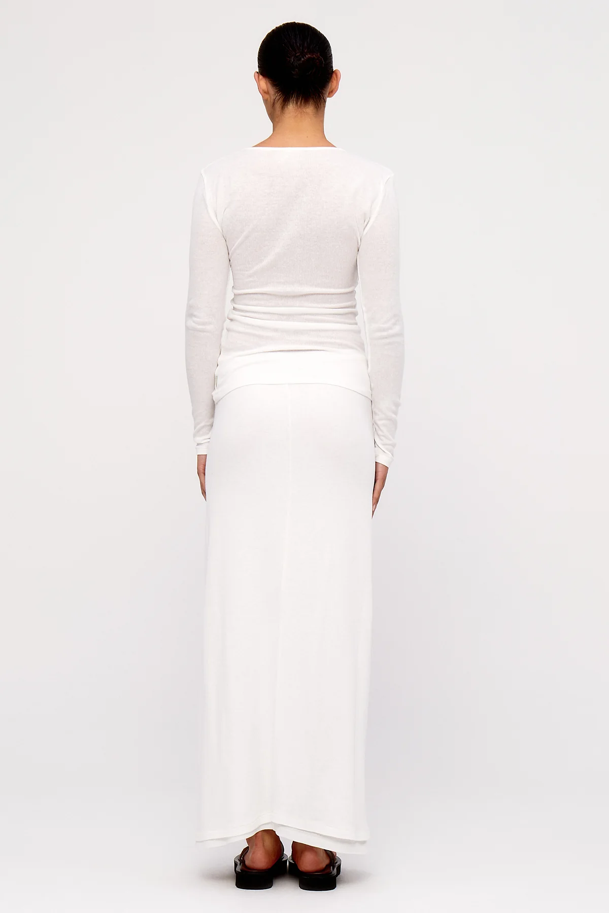 Rib Hemp Skirt - White - Image 4
