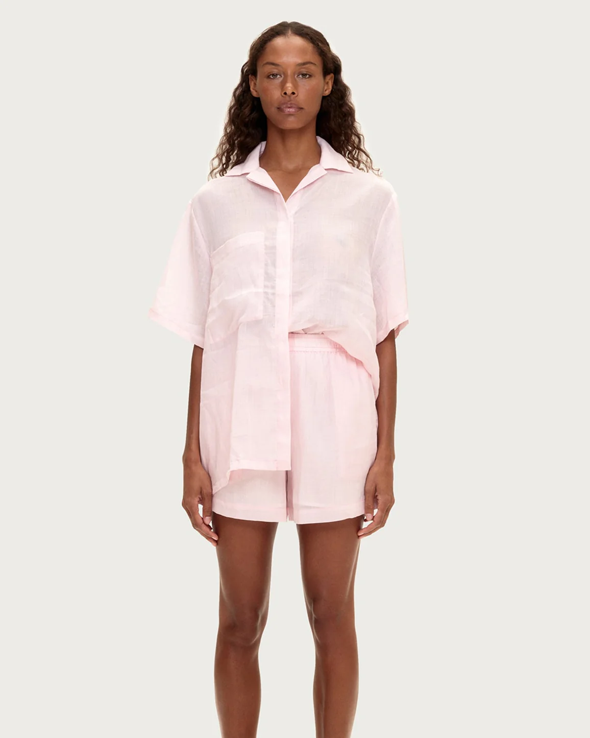 Soft Pink Ramie Shorts