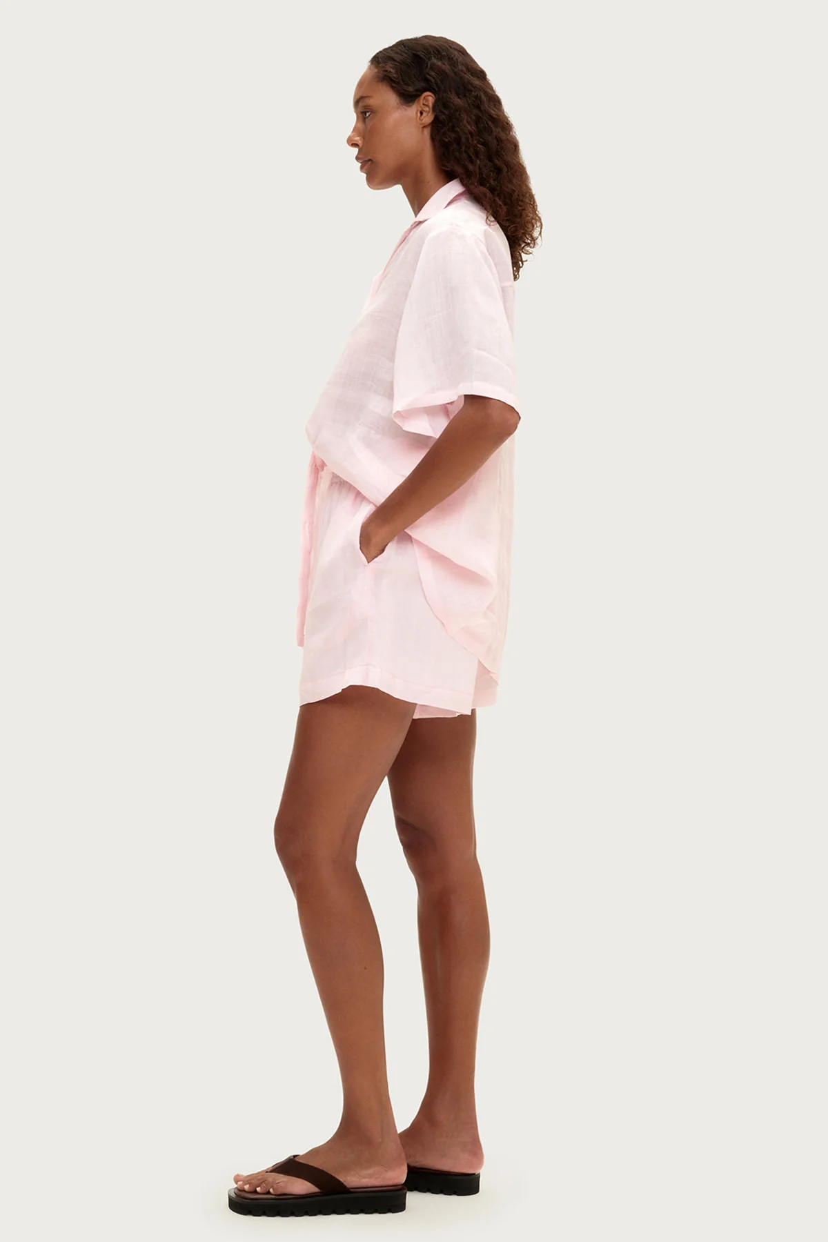Soft Pink Ramie Shorts - Image 2