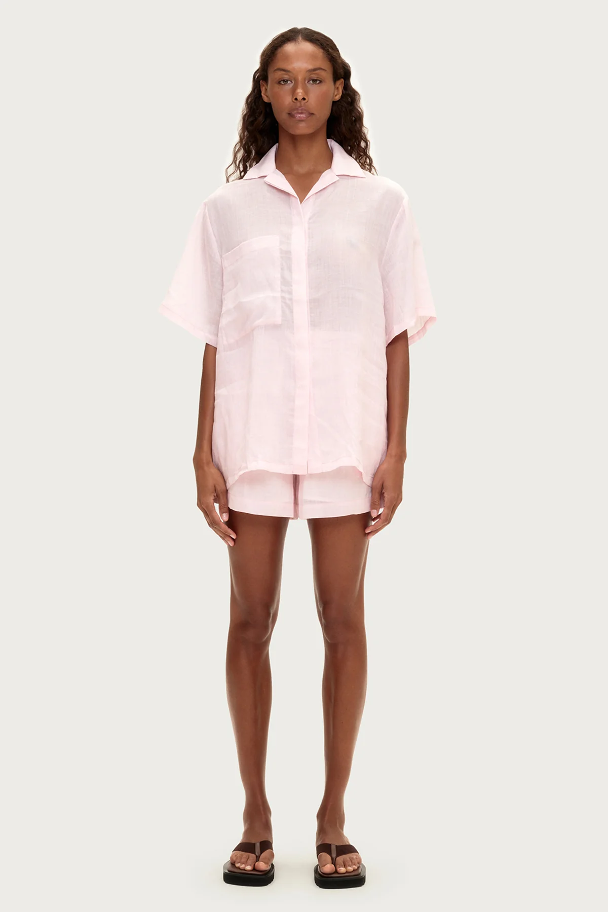 Soft Pink Ramie Shorts - Image 3
